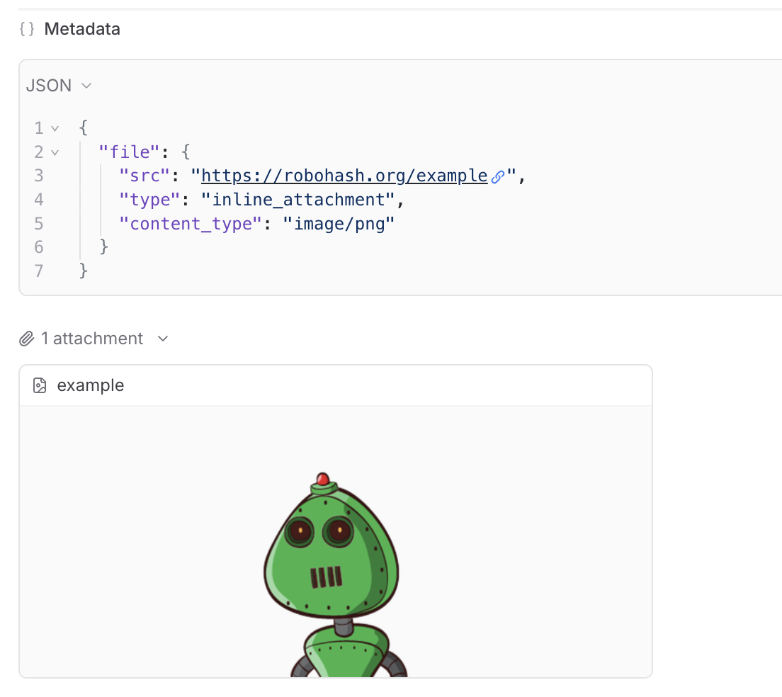 Screenshot of inline attachment